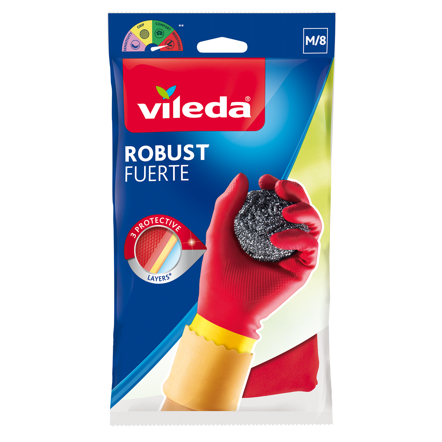 Vileda Robust heavy-duty rubber gloves – for intense cleaning